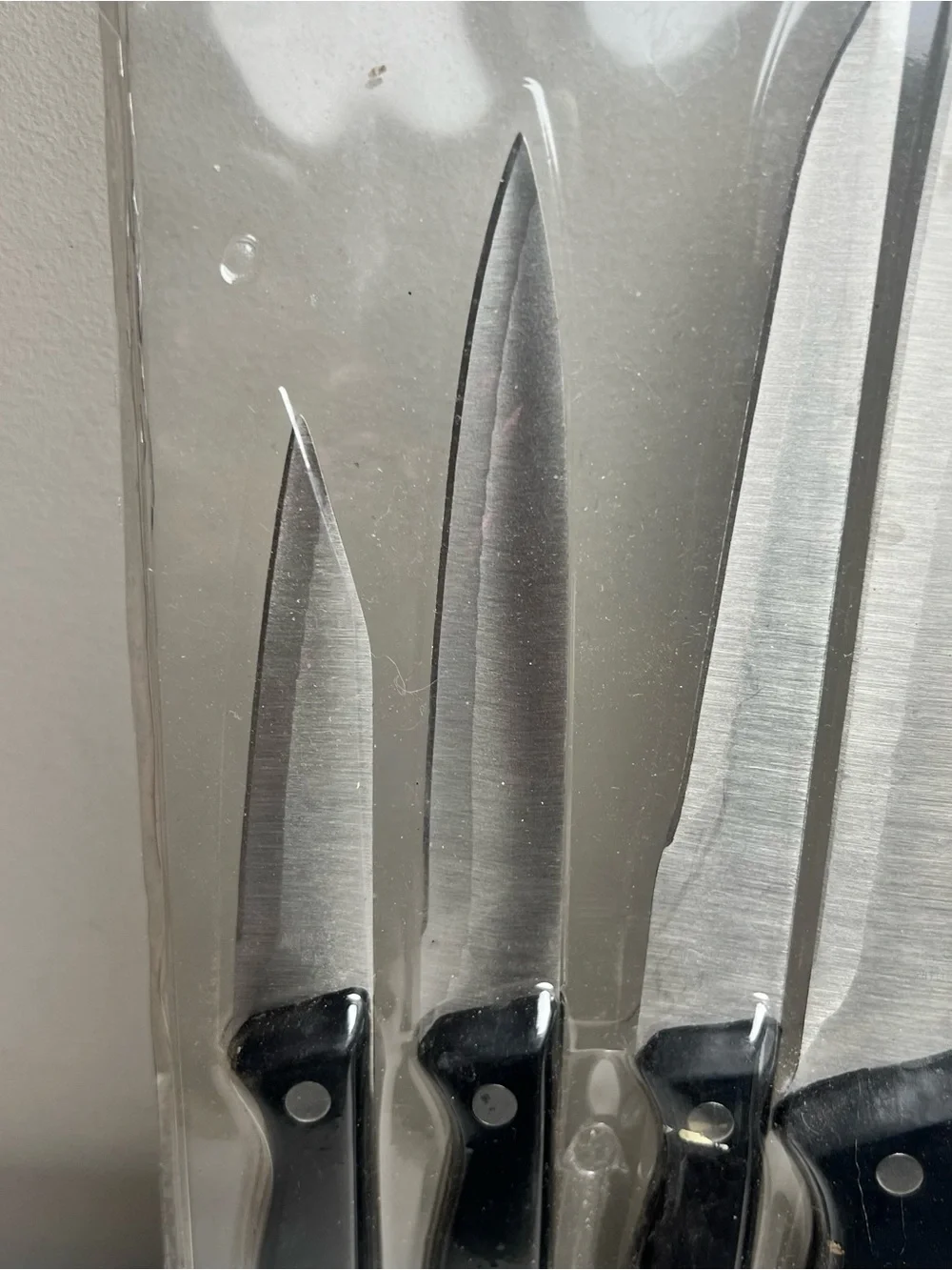 6-Piece Black Handle Knife Set with Honing Steel